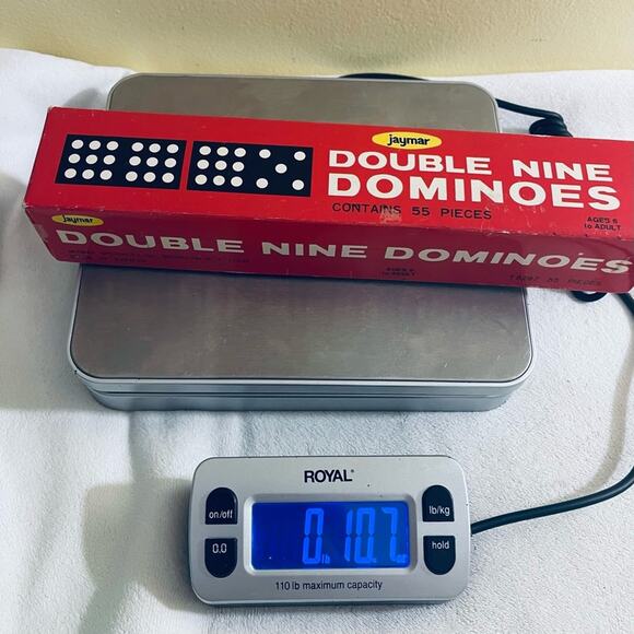 Vintage 1970's Jaymar Double Nine Dominoes Game Complete Black White Dots - Picture 7 of 7